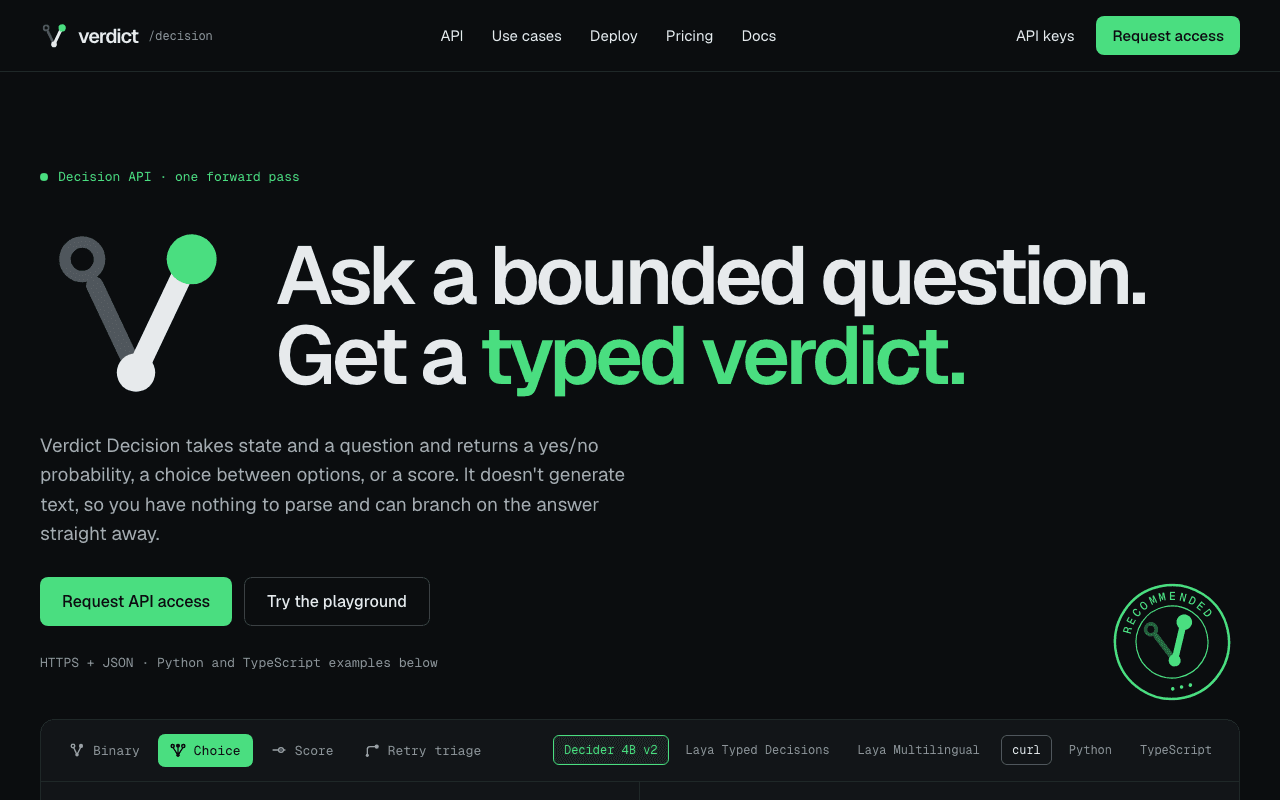 VerdictDecision screenshot