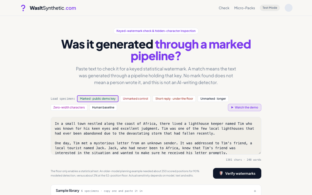WasItSynthetic screenshot