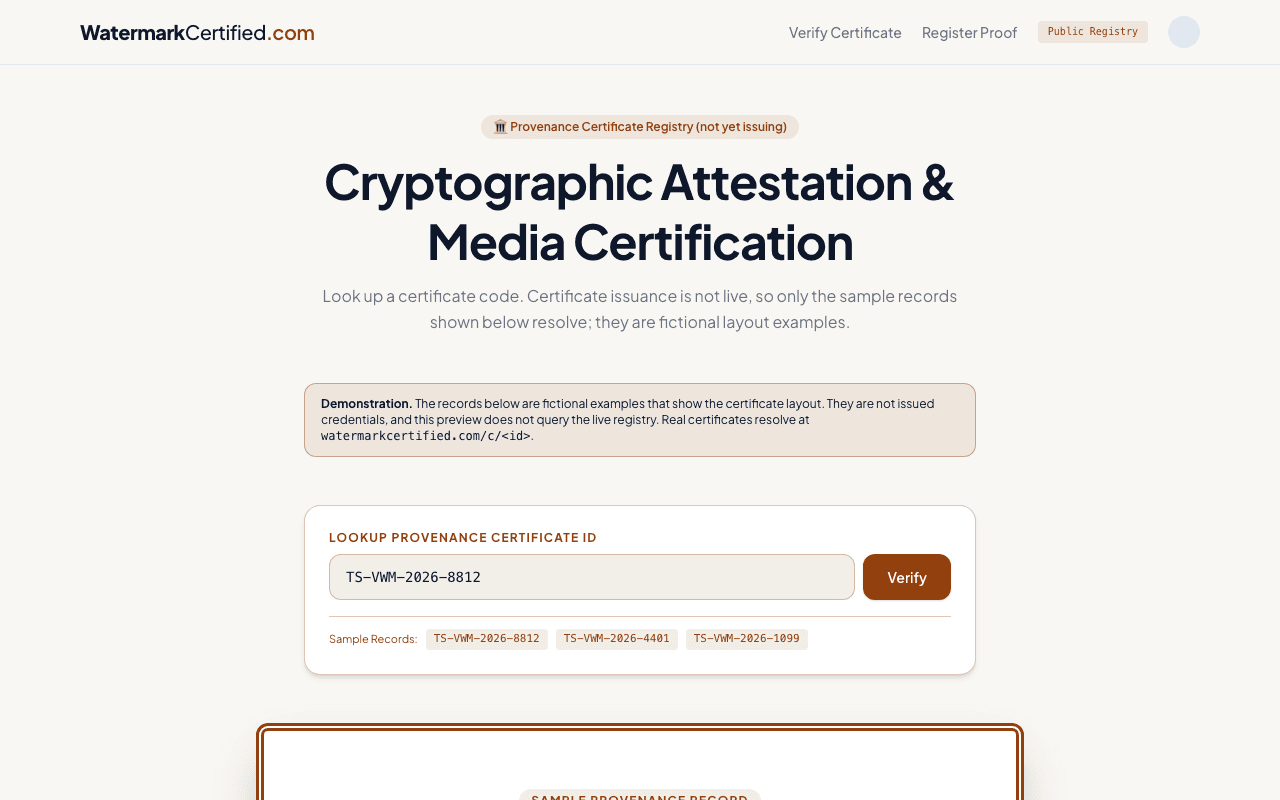 WatermarkCertified screenshot